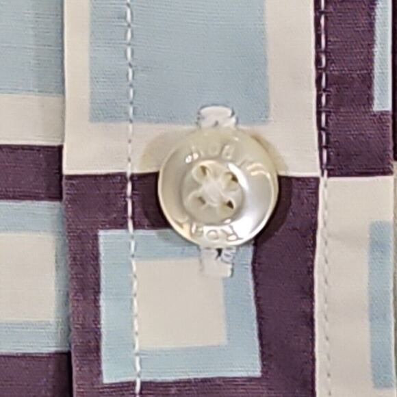 Roar Poplin Douce Button-Down Shirt Men's Size Small Long Sleeve Retro Geometric - Picture 7 of 16